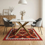 Red Southwestern Bold Red Southwestern Geometric Area Rug