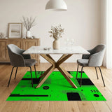 Vibrant Green Pixel Grid Area Rug