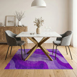 Purple Purple Abstract Wave Area Rug