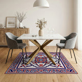 Ornate Red Blue Persian Area Rug
