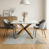 Beige and Neutral Cream Beige Abstract Wave Area Rug