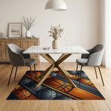 Stacked Basketball Geometric Area Rug