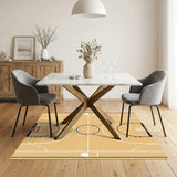 Beige and Neutral Tan Basketball Court Area Rug