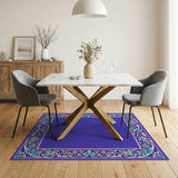 Purple Ornate Purple Persian Border Area Rug