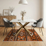 Bold Orange Southwestern Geometric Area Rug
