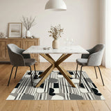 Abstract Area Grey Abstract Striped Area Rug