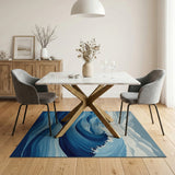 Crashing Ocean Wave Blue Area Rug