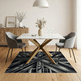 Industrial Crossbeam Geometric Area Rug
