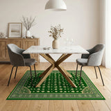 Emerald Green Shamrock Persian Area Rug
