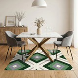 Geometric Modern Green Geometric Diamond Area Rug