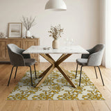 Gold Ornate Baroque Floral Area Rug