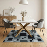 Modern Geometric Monochrome Area Rug