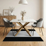 Bold Black White Striped Black and White Area Rug