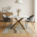 Beige Abstract Wave Hills Rug