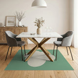 Whimsical White Cloud Green Area Rug