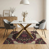 Vintage Pink Floral Mandala Floral Vintage Area Rug