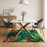 Verdant Jungle Hibiscus Area Rug