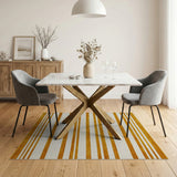Orange Bold Orange Horizontal Stripe Area Rug