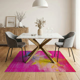 Vivid Pink Multi-Color Geometric Dots Area Rug