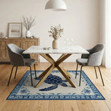 Navy Sea Turtle Coastal Area Rug