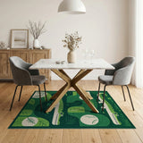 Green Playful Green Crocodile Kids Area Rug