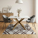 Modern Brown Diamond Lattice Area Rug