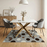 Whimsical Mushroom Polka Dot Grey Area Rug