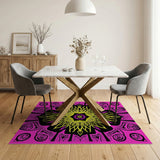 Vibrant Pink Mandala Sunburst Area Rug
