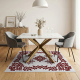 Floral Red Traditional Persian Floral Area Rug