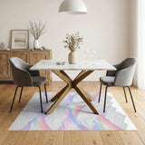 Rainbow Mountain Peaks Washable Area Rug