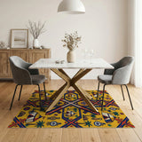 Multi-Color Tribal Tent Palm Geometric Rug