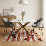 Whimsical Pink Hearts Striped Area Rug