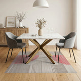 Modern Red and Grey Geometric Area Rug