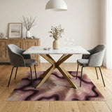 Purple Layered Wave Abstract Area Rug