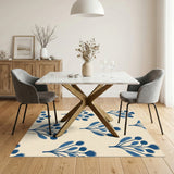 Floral Vintage Blue Floral Vintage Area Rug