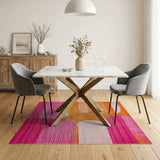 Vibrant Orange Pink Geometric Abstract Area Rug