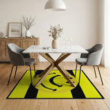 Cheerful Yellow Smiley Face Kids Cartoon Area Rug
