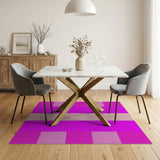 Vibrant Pink Plaid Striped Area Rug