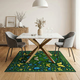 Multi-color and Patterns Vibrant Butterfly Meadow Area Rug
