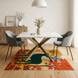 Majestic Autumn Deer Silhouette Area Rug