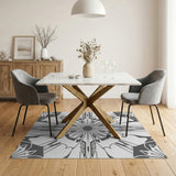Geometric Modern Grey Geometric Starburst Area Rug