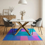 Blue and Teal Blue Teal Abstract Geometric Area Rug