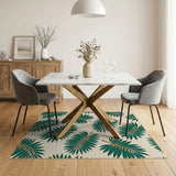 Multi-color and Patterns Green Palm Frond Pattern Area Rug
