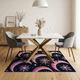 Dreamy Pink Crescent Moon Sparkle Stars Rug
