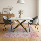 Blush Pink Floral Medallion Pink Area Rug