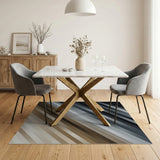Modern Grey Diagonal Stripe Area Rug