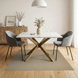 Beige and Neutral Beige Houndstooth Woven Area Rug