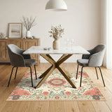 Floral Vintage Red Floral Medallion Vintage Area Rug