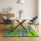 Pixel City Street Map Area Rug