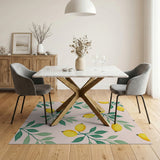 Lemon Leaf Fruit Pattern Area Rug